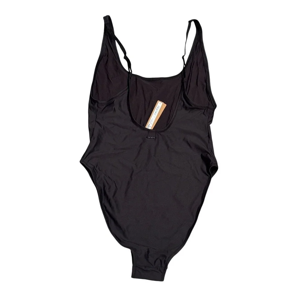 SKIMS Signature Swim Scoop Neck Onepiece Onyx Black‎ XL NEW